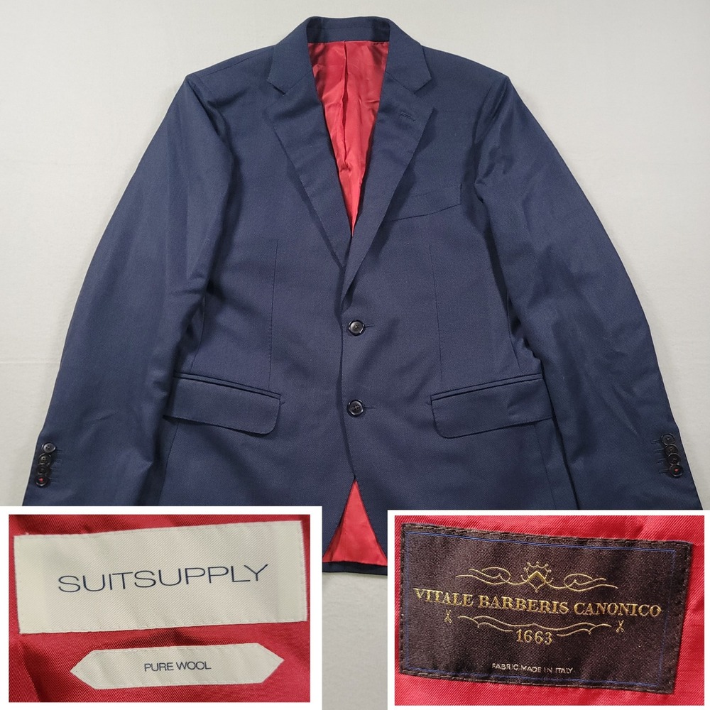 Suitsupply Sienna Suit Jacket Mens 38S Vitale Barberis Canonico Wool Navy